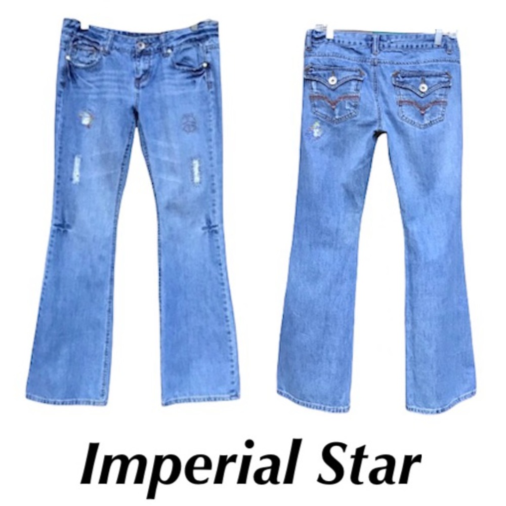 ⭐️HP! ☮️Peace Sign Embroidered Jeans